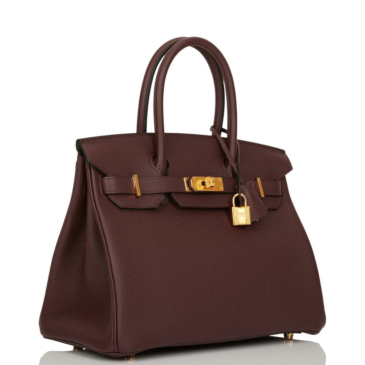 Top quality Hermes Birkin 30 Rouge Sellier Togo Gold Hardware