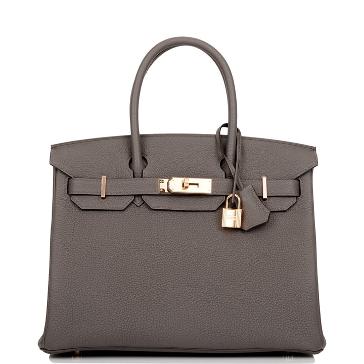 Hermes Birkin 30 Etain Togo Rose Gold Hardware