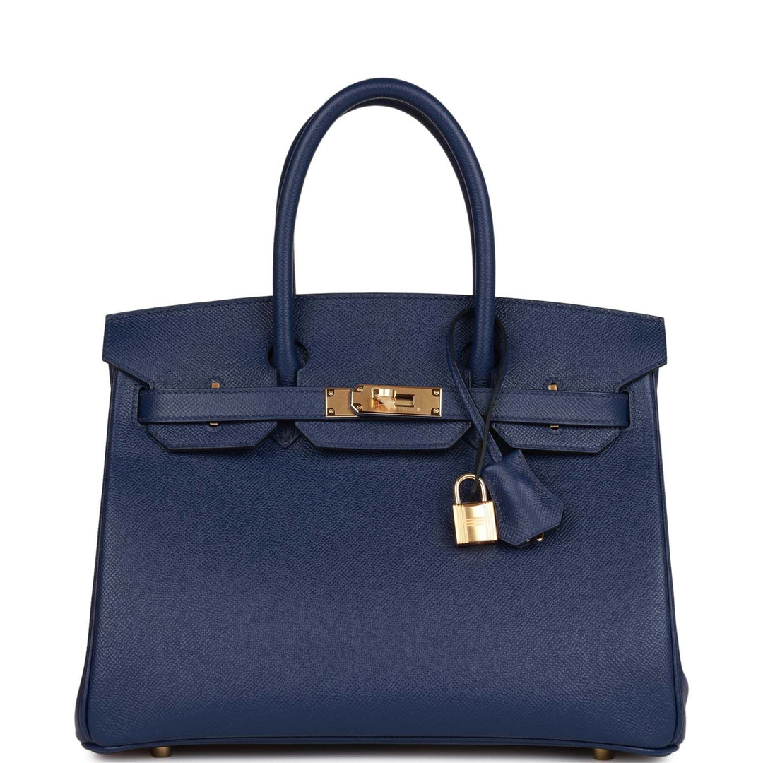 top quality Hermes Birkin 30 Bleu Saphir Epsom Gold Hardware
