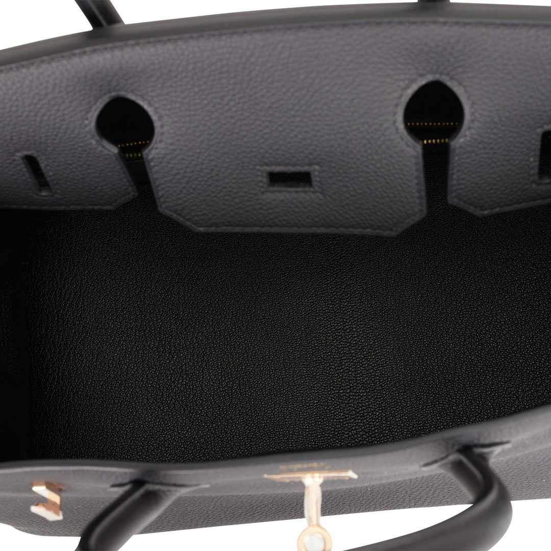 Hermes Birkin 30 Black Togo Rose Gold Hardware