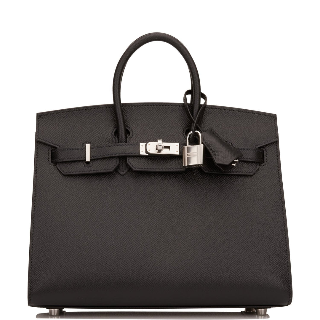 top quality Hermes Birkin Sellier 25 Black Epsom Palladium Hardware