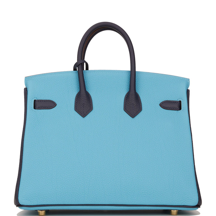 Top quality Hermes Special Order (HSS) Birkin 25 Bleu du Nord and Bleu Nuit Togo Permabrass Hardware