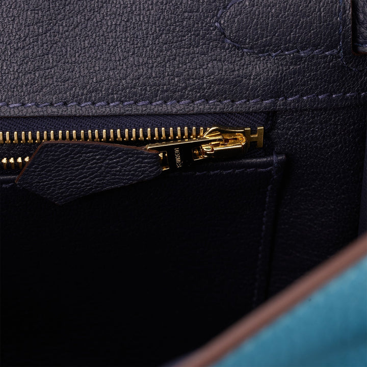 Top quality Hermes Special Order (HSS) Birkin 25 Bleu du Nord and Bleu Nuit Togo Permabrass Hardware