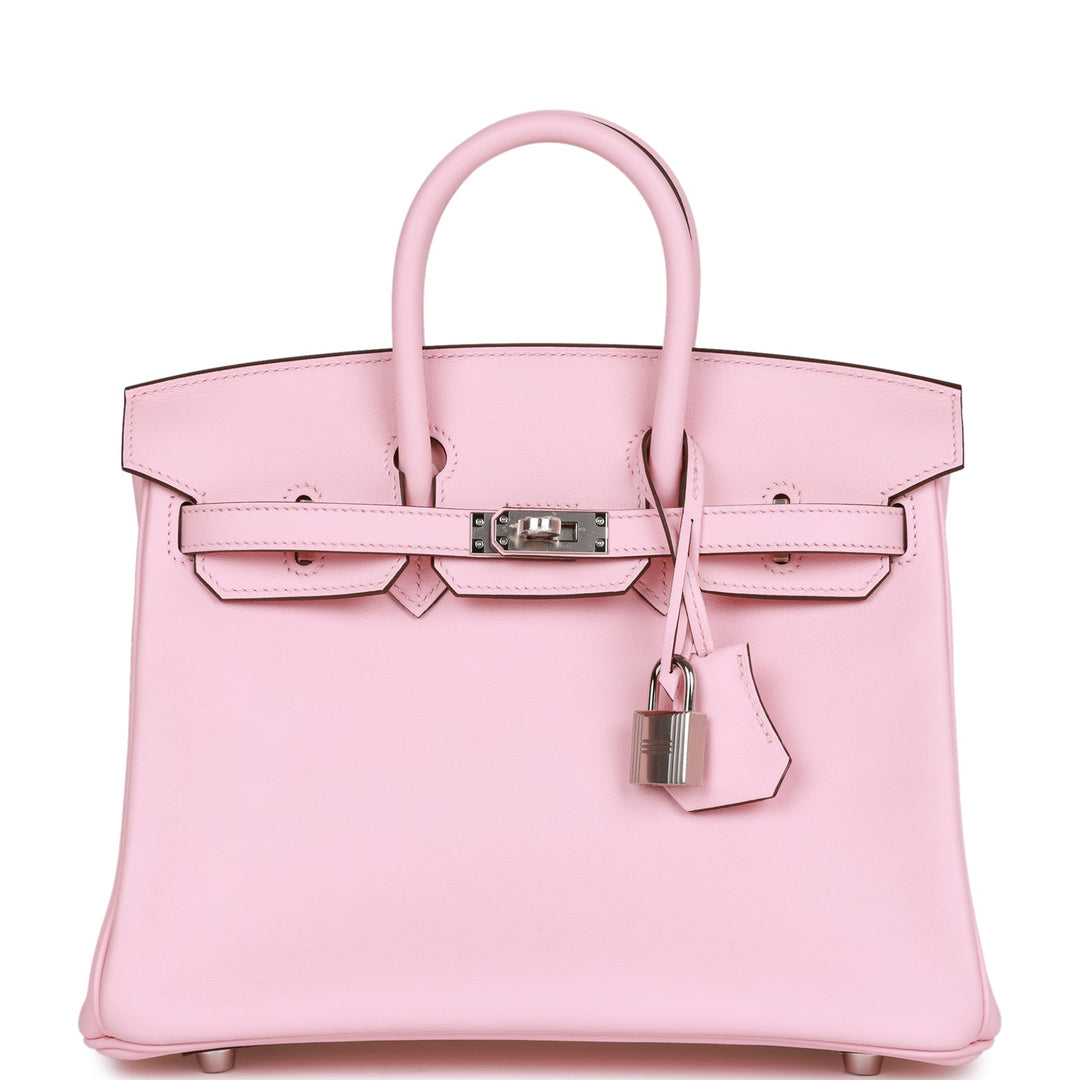 top quality Hermes Birkin 25 Rose Sakura Swift Palladium Hardware