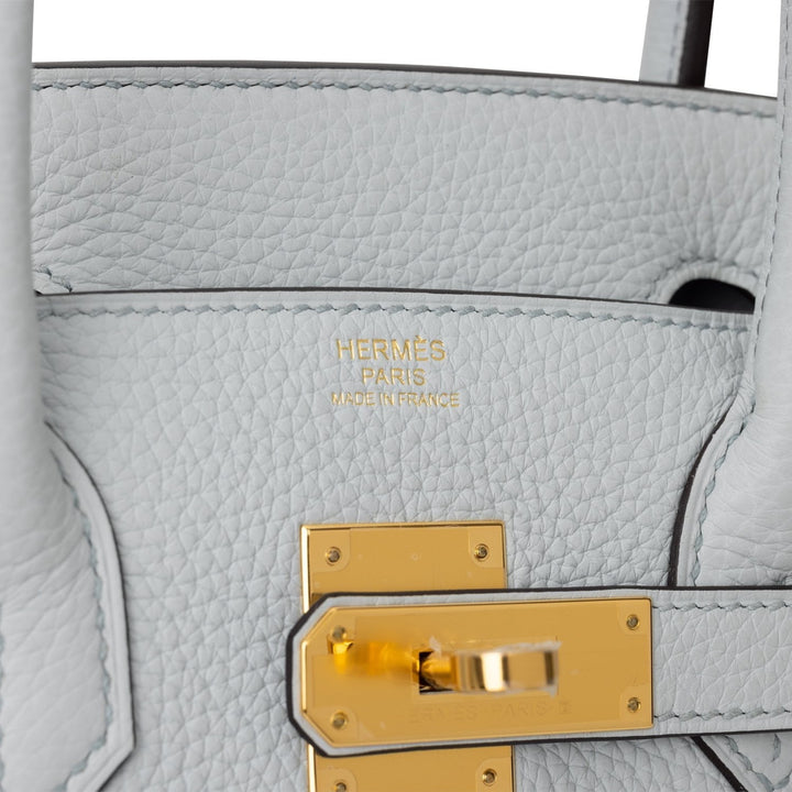 Hermes Birkin 30 Bleu Pale Clemence Gold Hardware