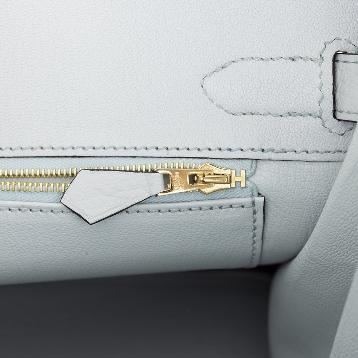 Hermes Birkin 30 Bleu Pale Clemence Gold Hardware