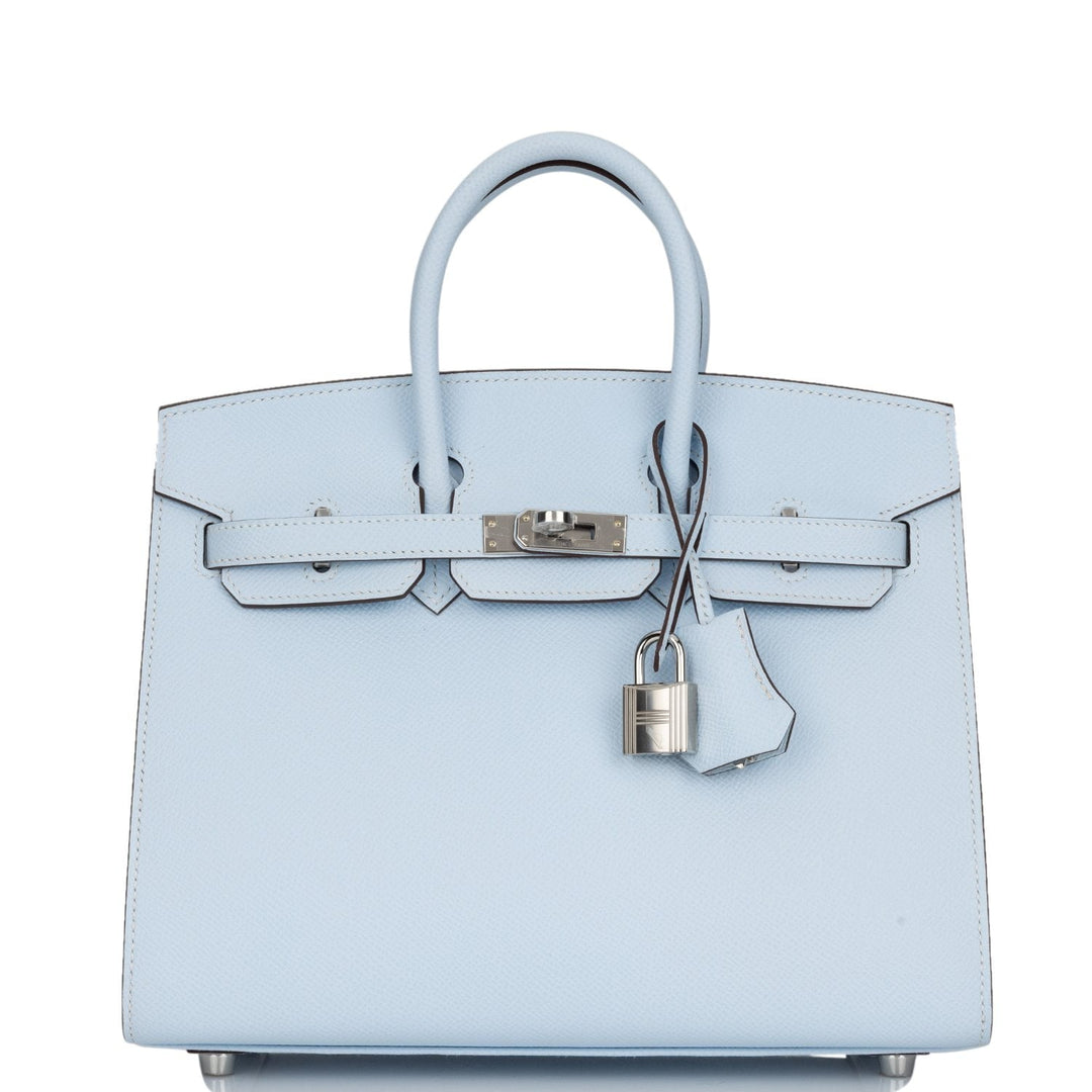 Top quality Hermes Birkin Sellier 25 Bleu Brume Epsom Palladium Hardware
