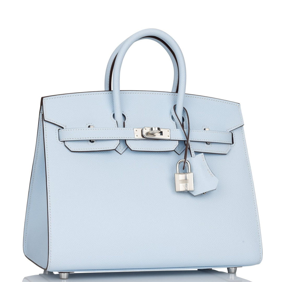 Top quality Hermes Birkin Sellier 25 Bleu Brume Epsom Palladium Hardware