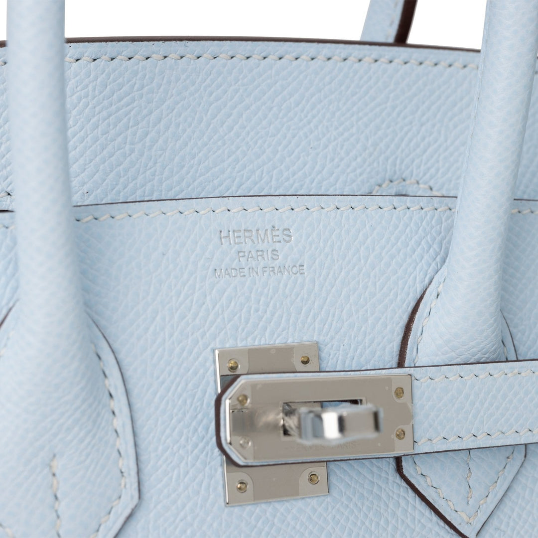 Top quality Hermes Birkin Sellier 25 Bleu Brume Epsom Palladium Hardware