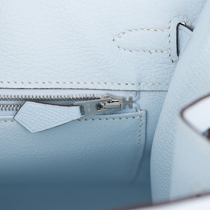 Top quality Hermes Birkin Sellier 25 Bleu Brume Epsom Palladium Hardware