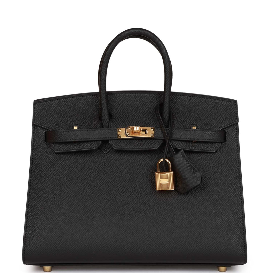 top quality Hermes Birkin Sellier 25 Black Epsom Gold Hardware