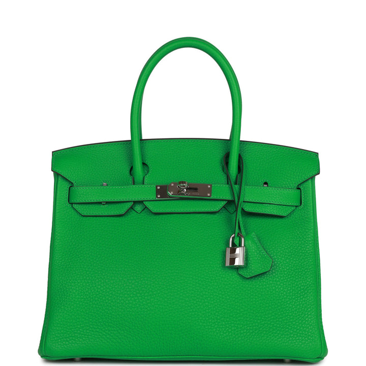Pre-owned Top quality Hermes Birkin 30 Bambou Clemence Palladium Hardware