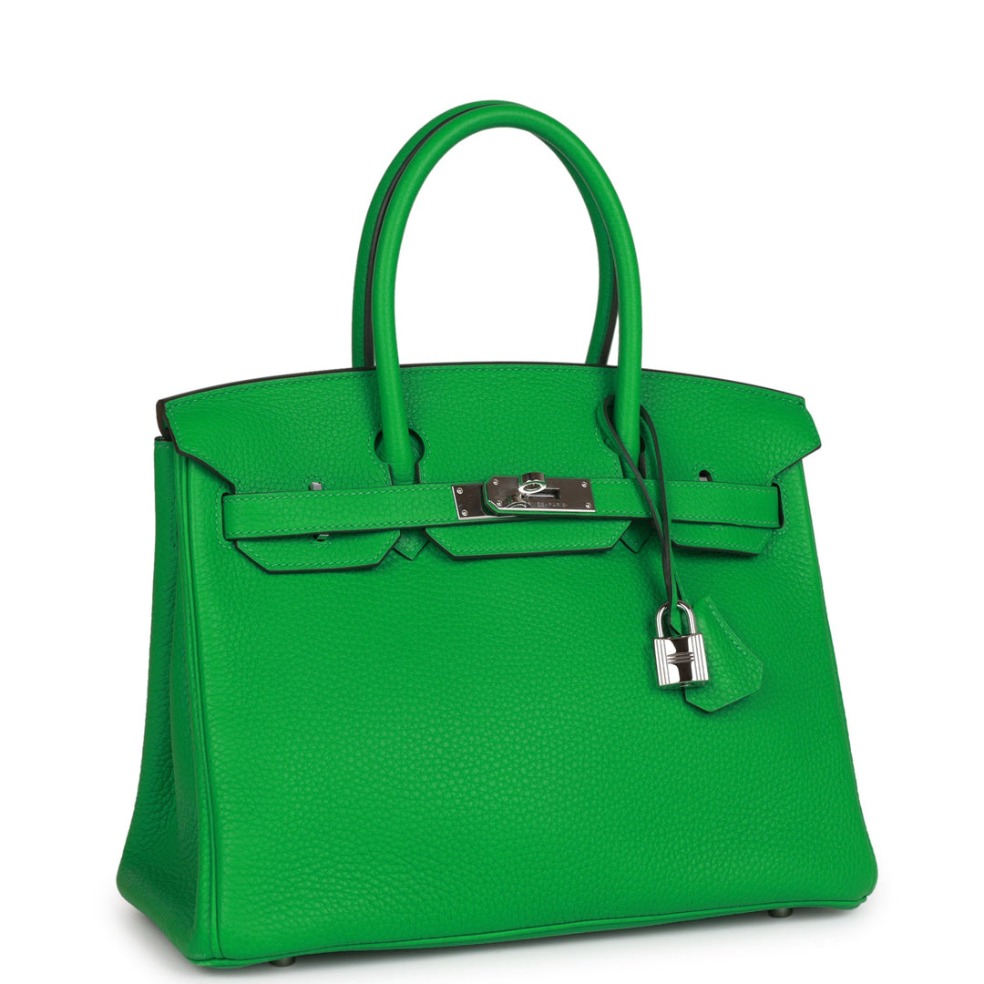 Pre-owned Top quality Hermes Birkin 30 Bambou Clemence Palladium Hardware