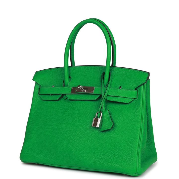 Pre-owned Top quality Hermes Birkin 30 Bambou Clemence Palladium Hardware