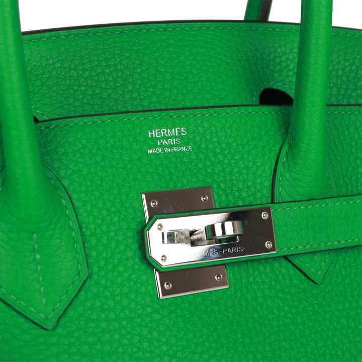 Pre-owned Top quality Hermes Birkin 30 Bambou Clemence Palladium Hardware
