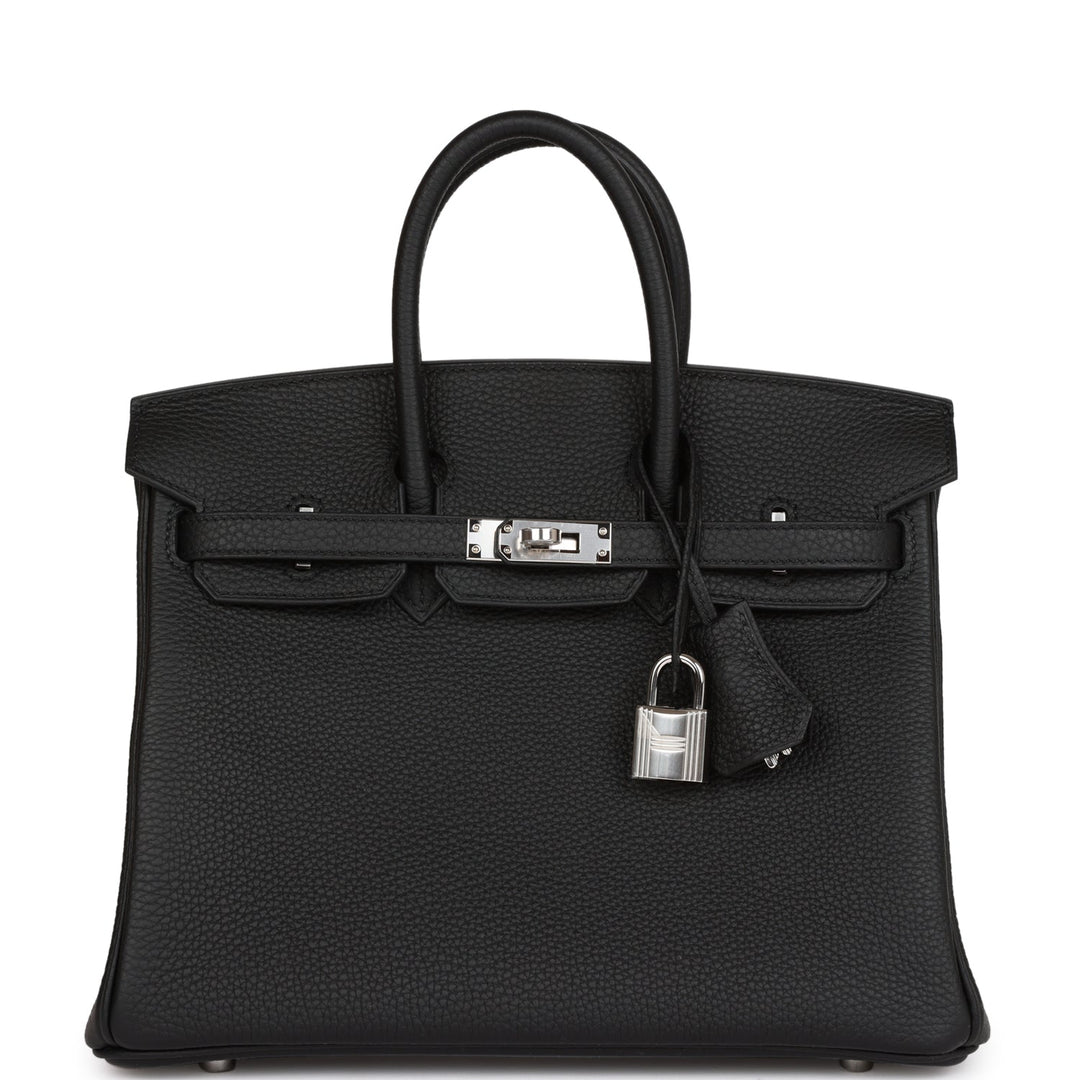 top quality Hermes Birkin 25 Black Togo Palladium Hardware