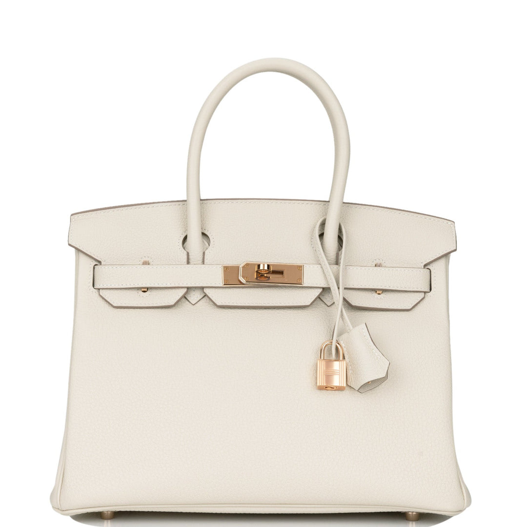 top quality Hermes Birkin 30 Craie Togo Rose Gold Hardware