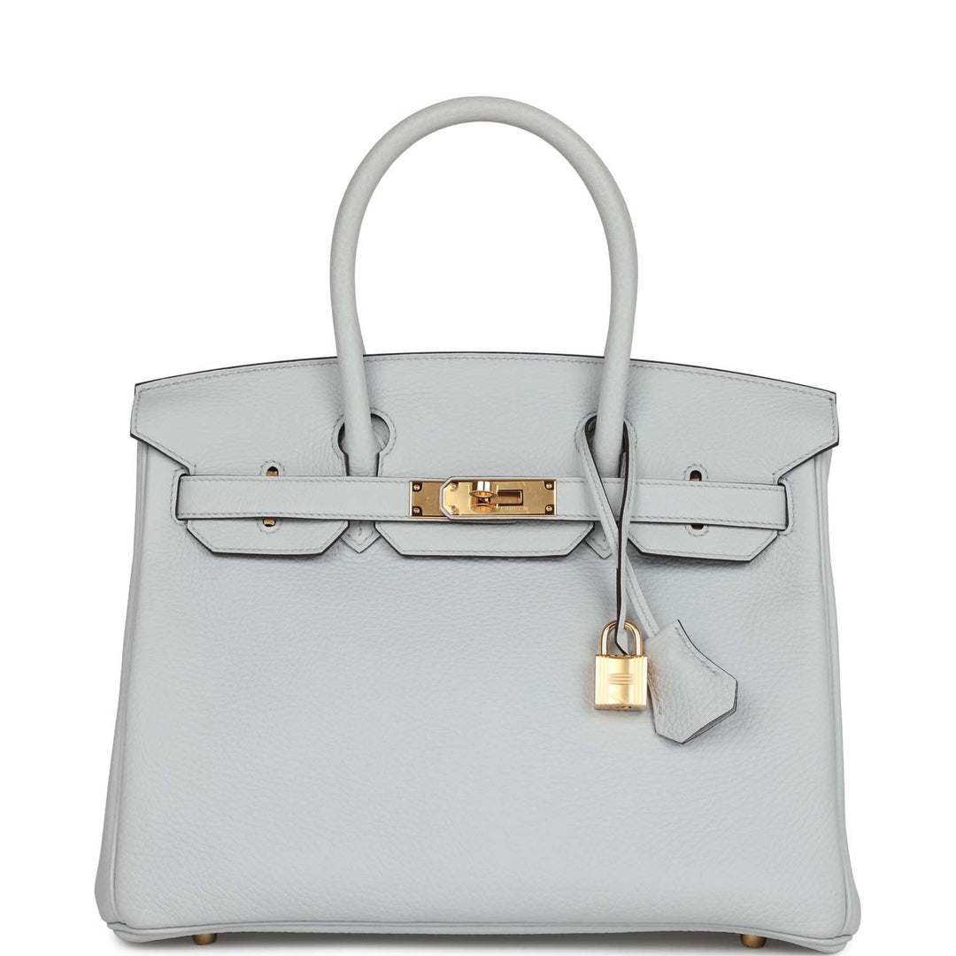 top quality Hermes Birkin 30 Bleu Pale Clemence Gold Hardware