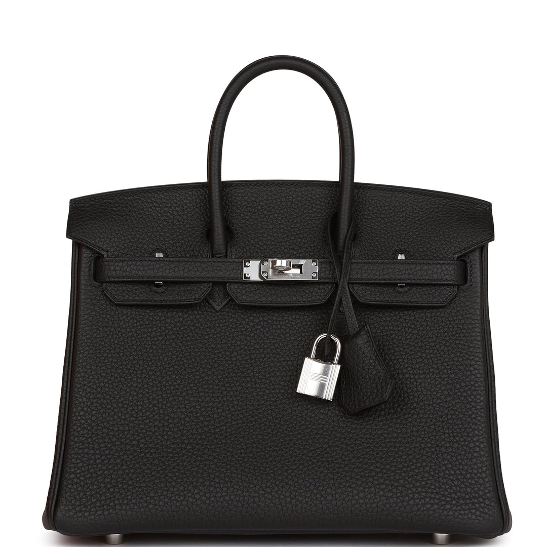top quality Hermes Birkin 25 Black Togo Palladium Hardware