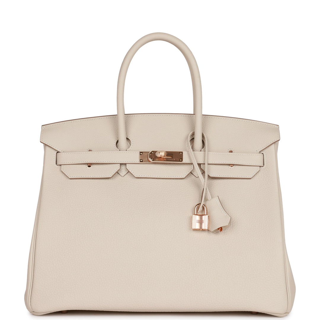 top quality Hermes Birkin 35 Craie Togo Rose Gold Hardware