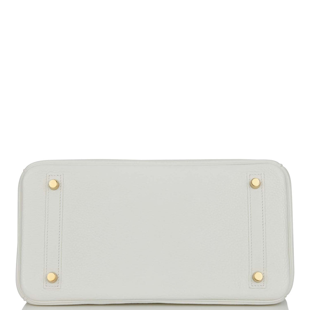 Hermes Birkin 30 White Clemence Gold Hardware