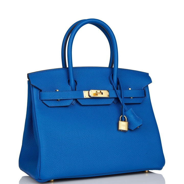 Top quality Hermes Birkin 30 Bleu France Togo Gold Hardware