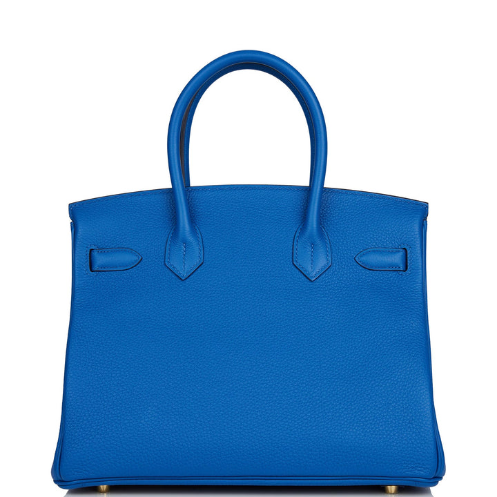 Top quality Hermes Birkin 30 Bleu France Togo Gold Hardware