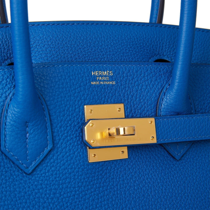 Top quality Hermes Birkin 30 Bleu France Togo Gold Hardware