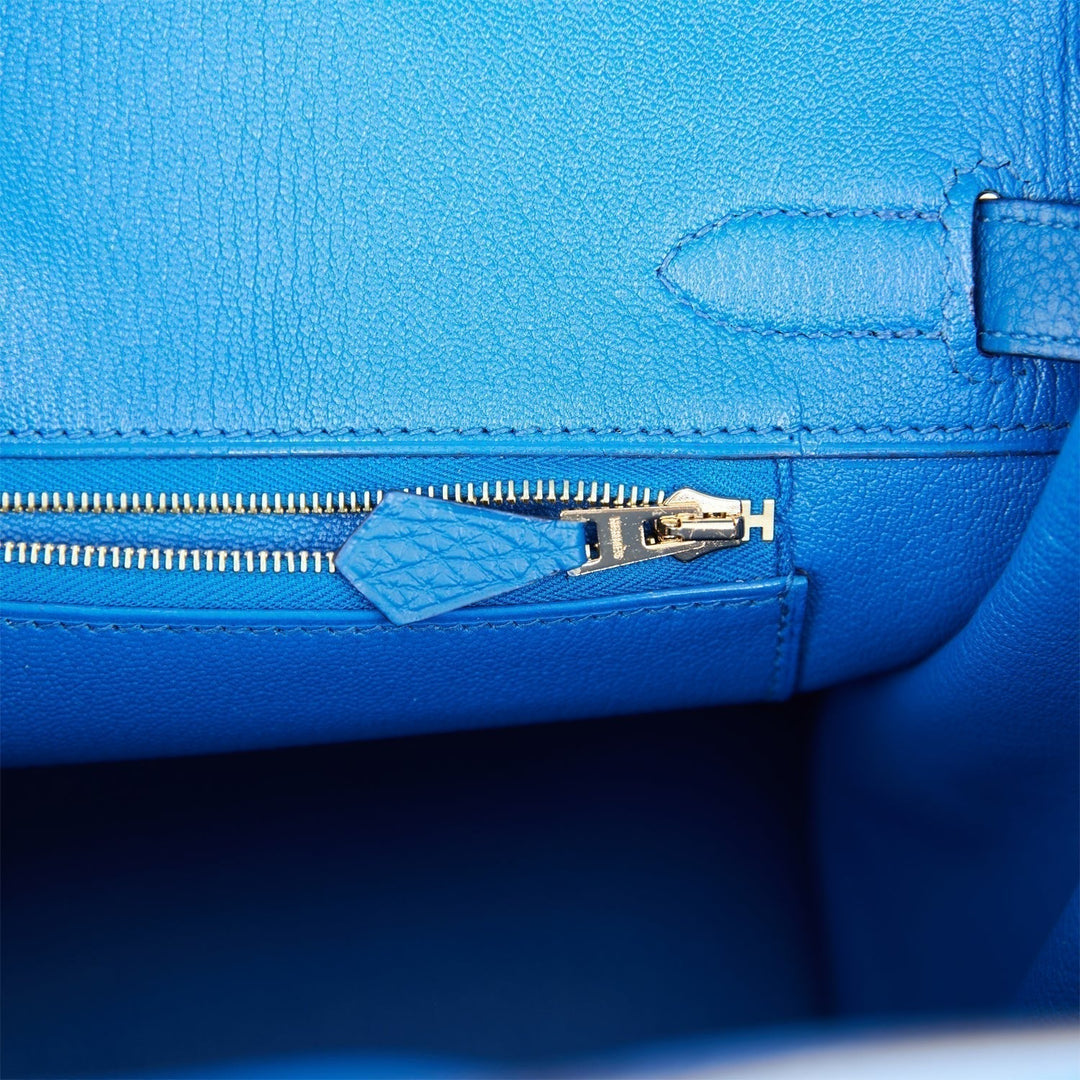 Top quality Hermes Birkin 30 Bleu France Togo Gold Hardware