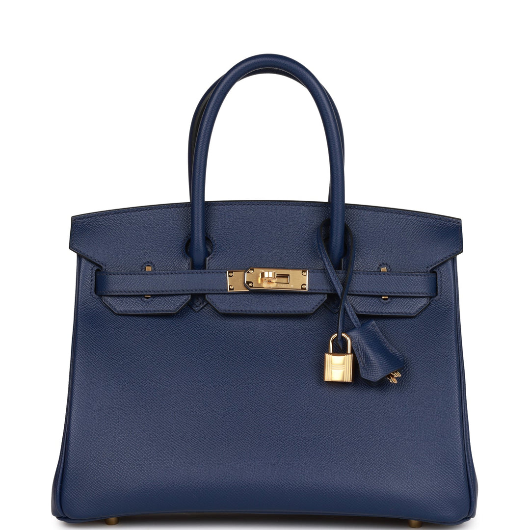 top quality Hermes Birkin 30 Bleu Saphir Epsom Gold Hardware