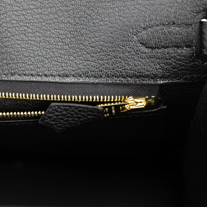 Hermes Birkin 25 Black Togo Gold Hardware