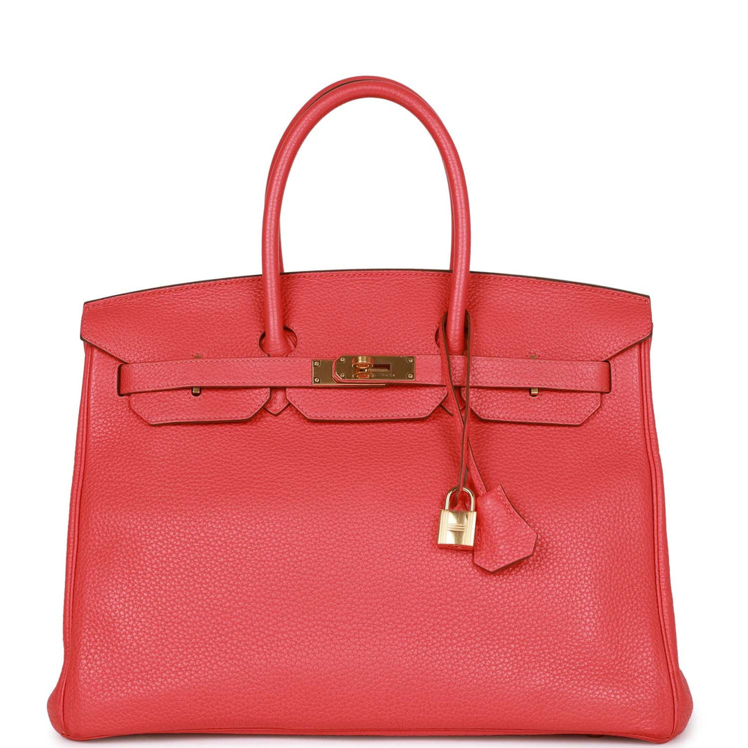 top quality Hermes Birkin 35 Bougainvillea Clemence Gold Hardware