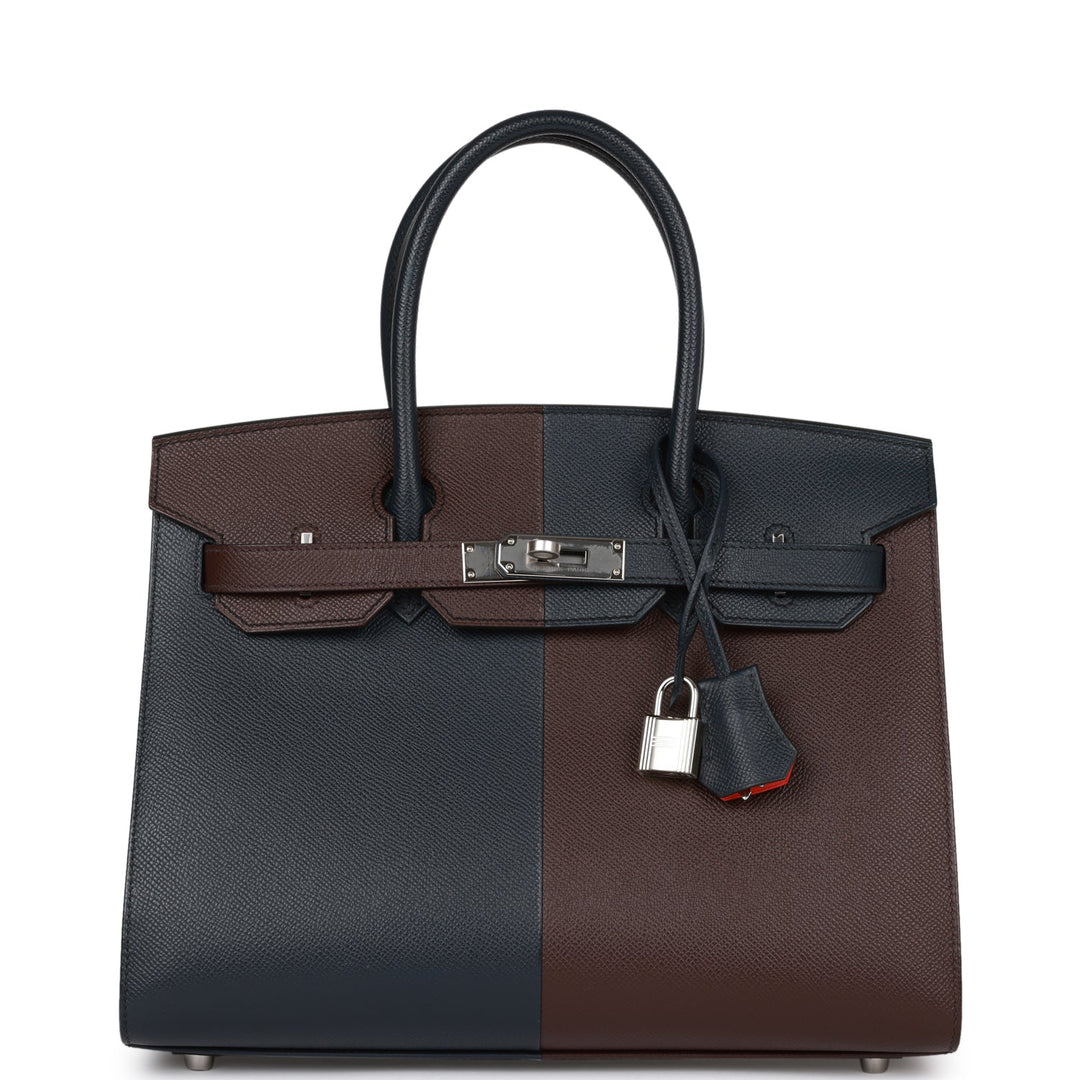 top quality Hermes Casaque Birkin Sellier 30 Rouge Sellier and Bleu Indigo Epsom Palladium Hardware