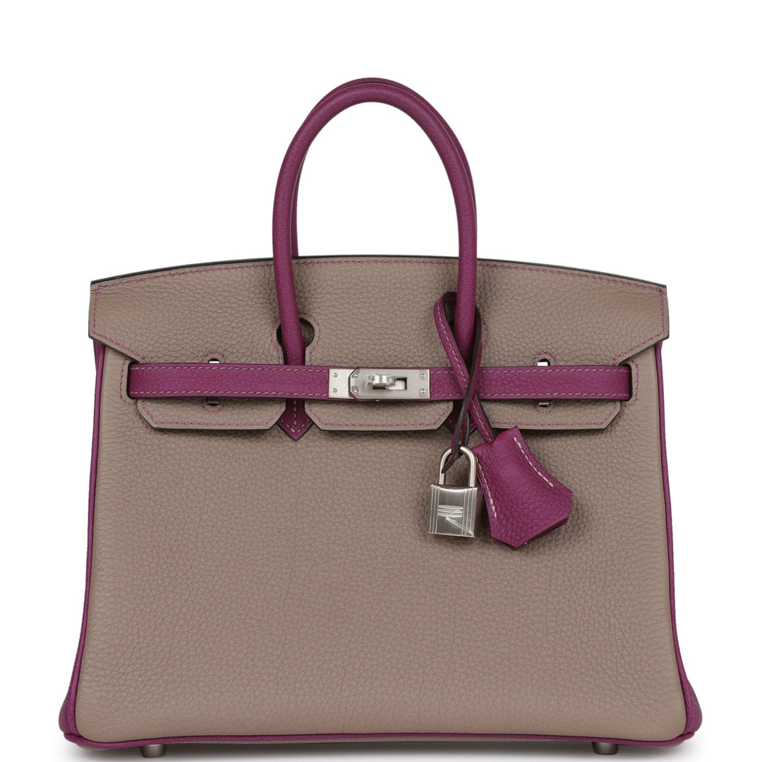 top quality Hermes Special Order (HSS) Birkin 25 Gris Asphalte and Anenome Togo Brushed Palladium Hardware