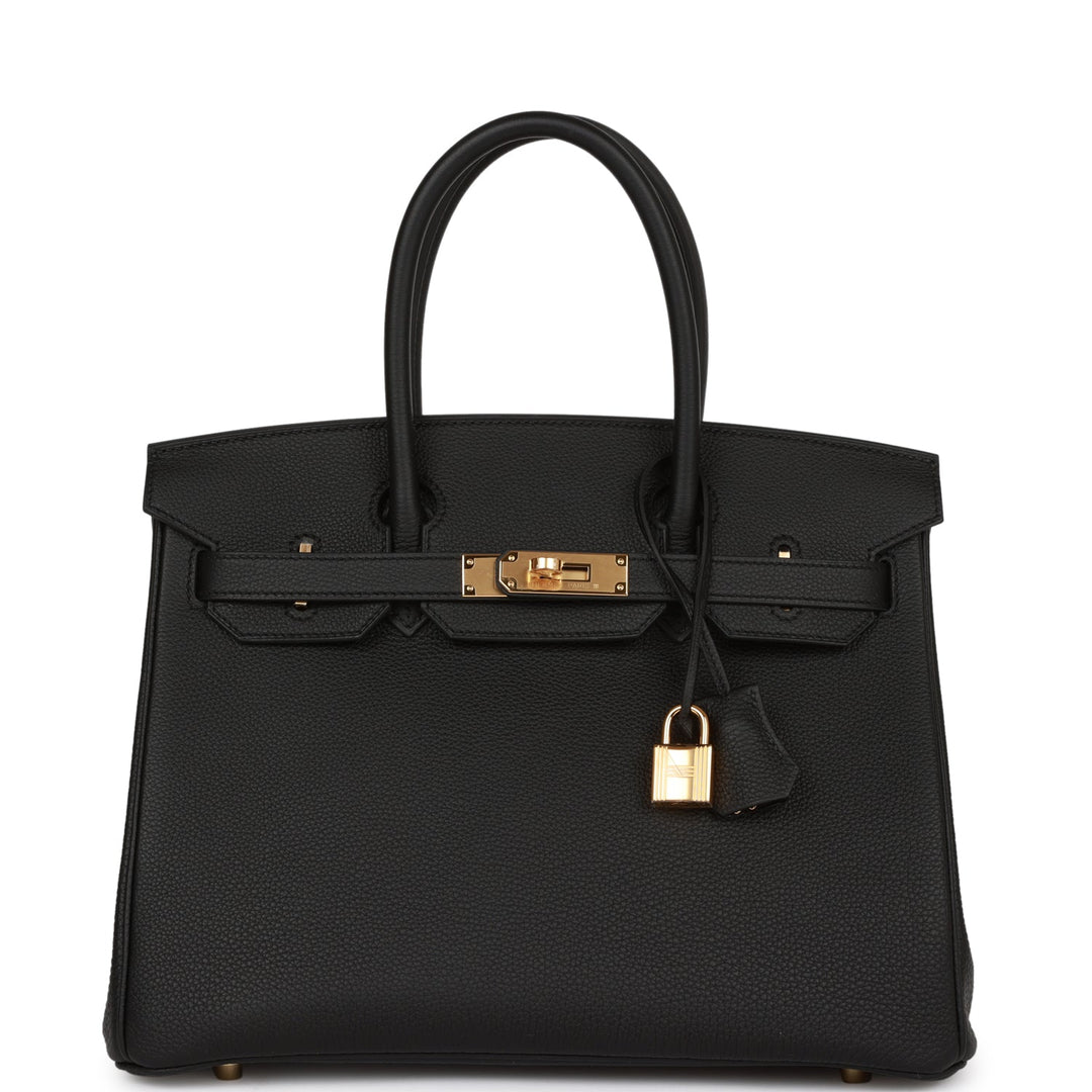 Top quality Hermes Birkin 30 Black Togo Gold Hardware