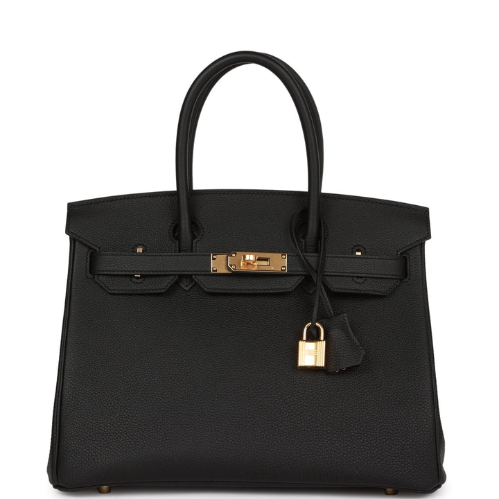Top quality Hermes Birkin 30 Black Togo Gold Hardware