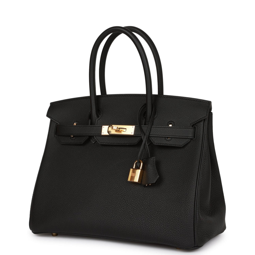 Top quality Hermes Birkin 30 Black Togo Gold Hardware