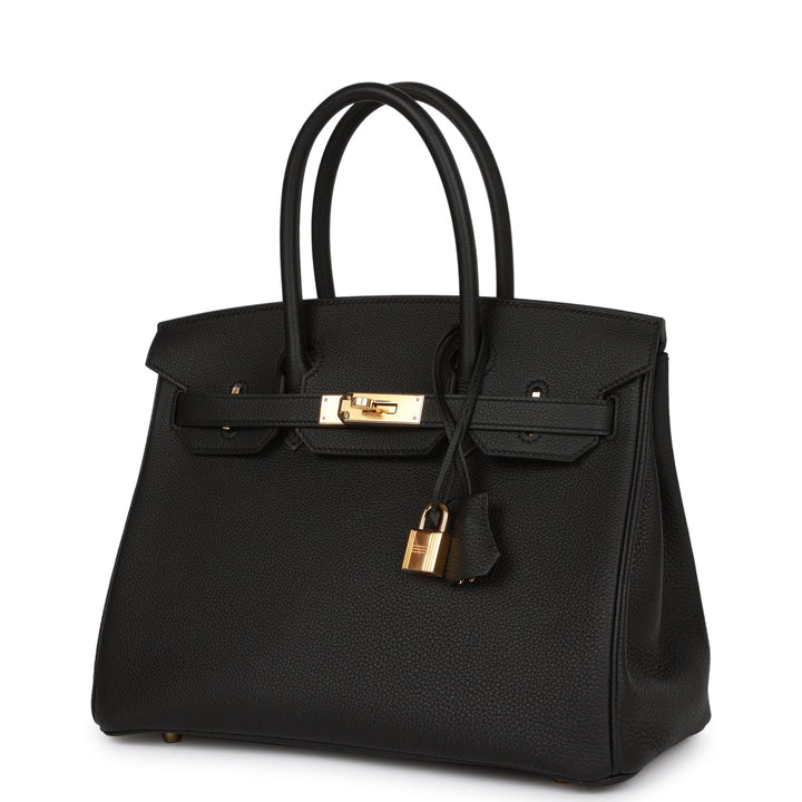Top quality Hermes Birkin 30 Black Togo Gold Hardware