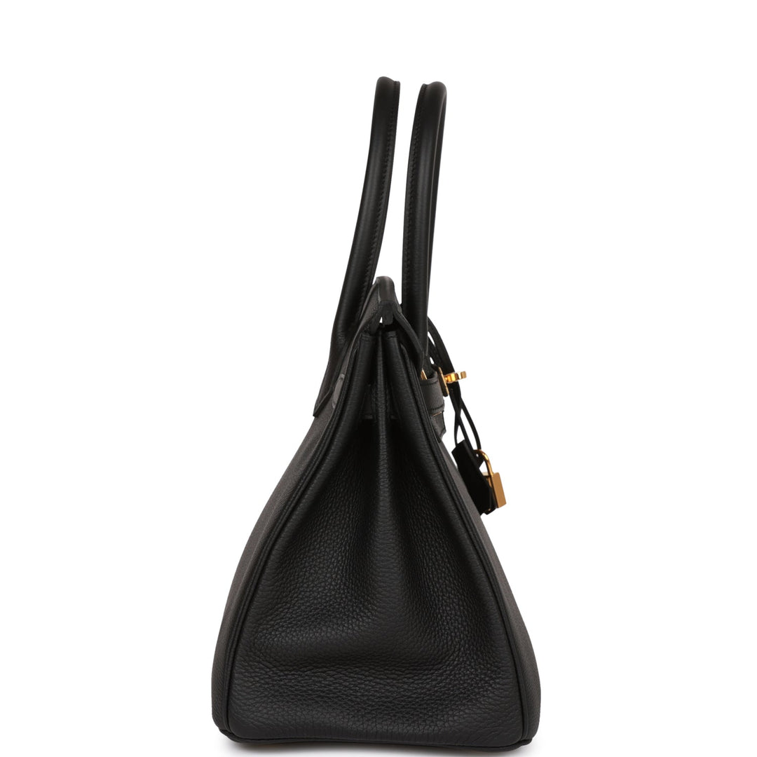 Top quality Hermes Birkin 30 Black Togo Gold Hardware