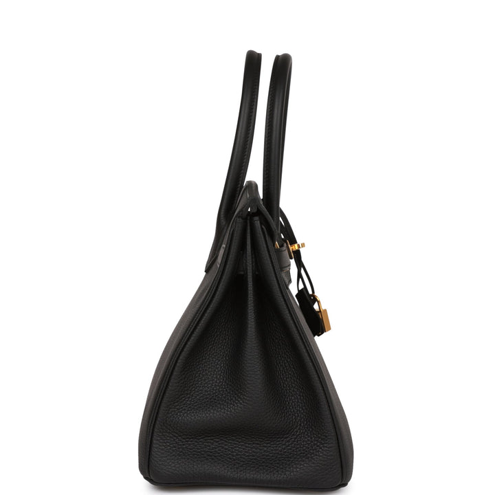 Top quality Hermes Birkin 30 Black Togo Gold Hardware
