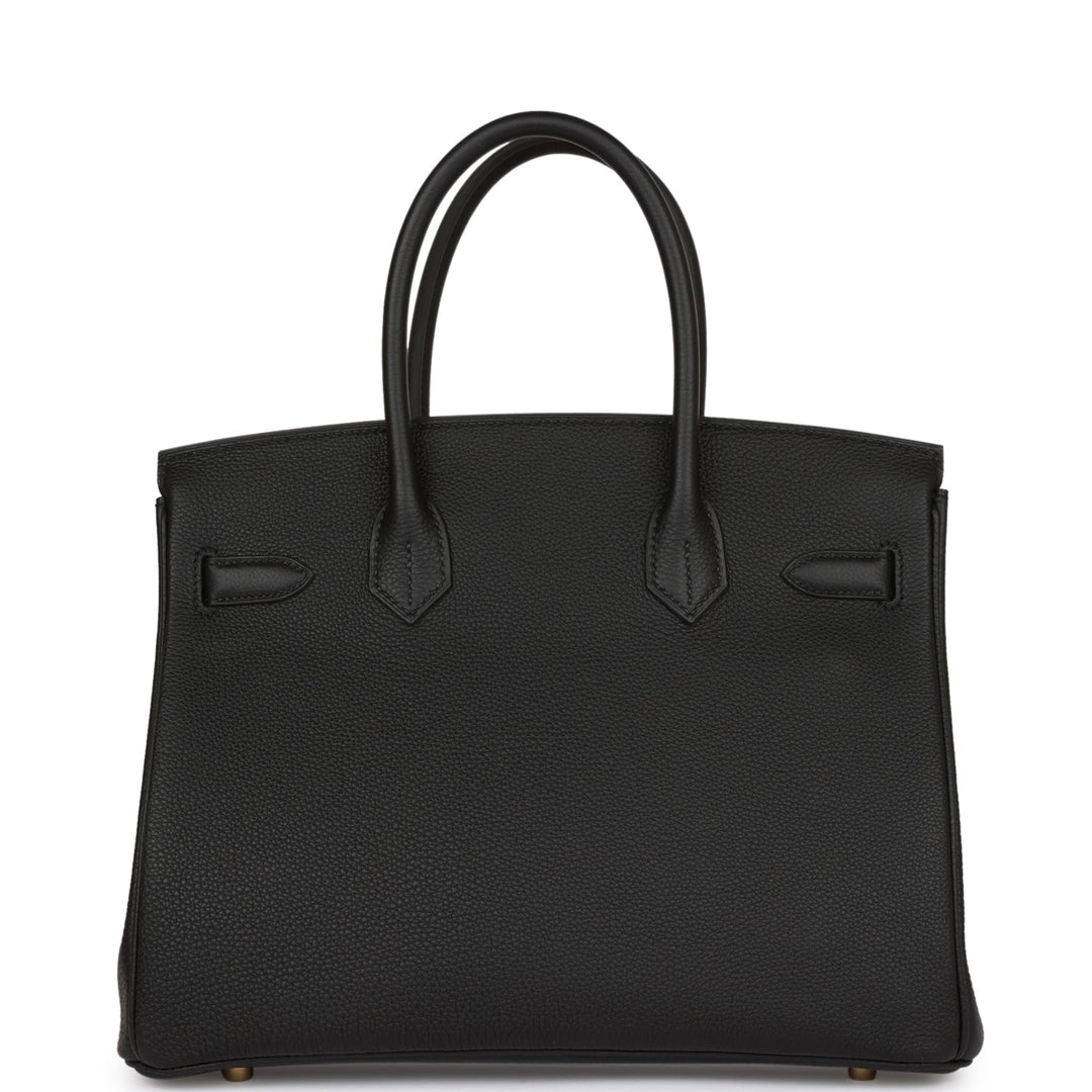 Top quality Hermes Birkin 30 Black Togo Gold Hardware