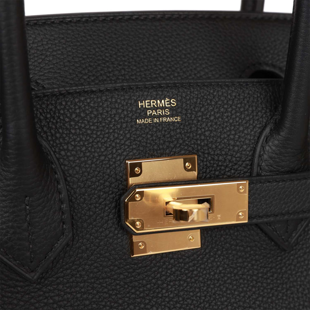 Top quality Hermes Birkin 30 Black Togo Gold Hardware
