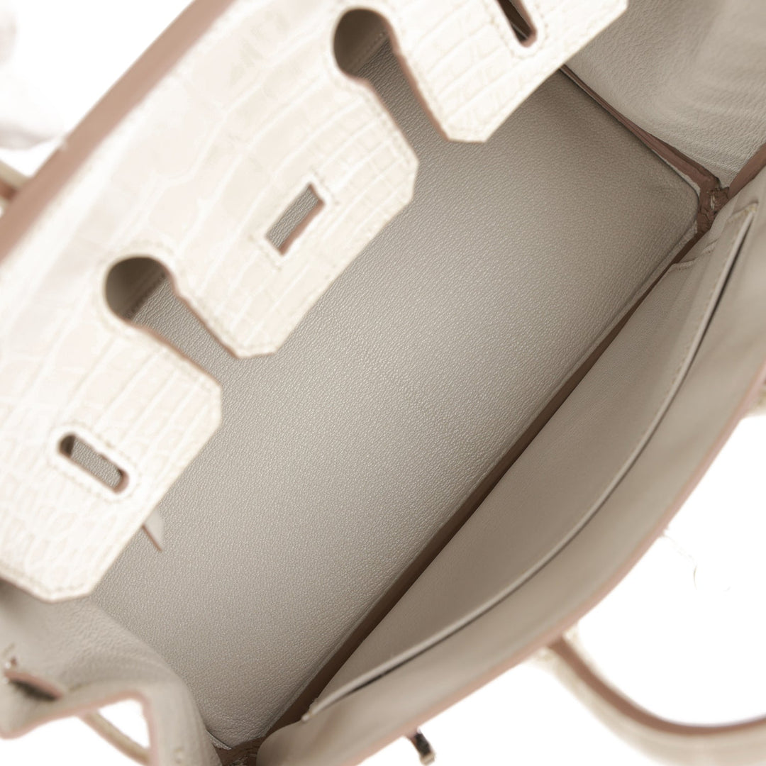 Top quality Hermes Birkin 25 Beton Matte Alligator Palladium Hardware