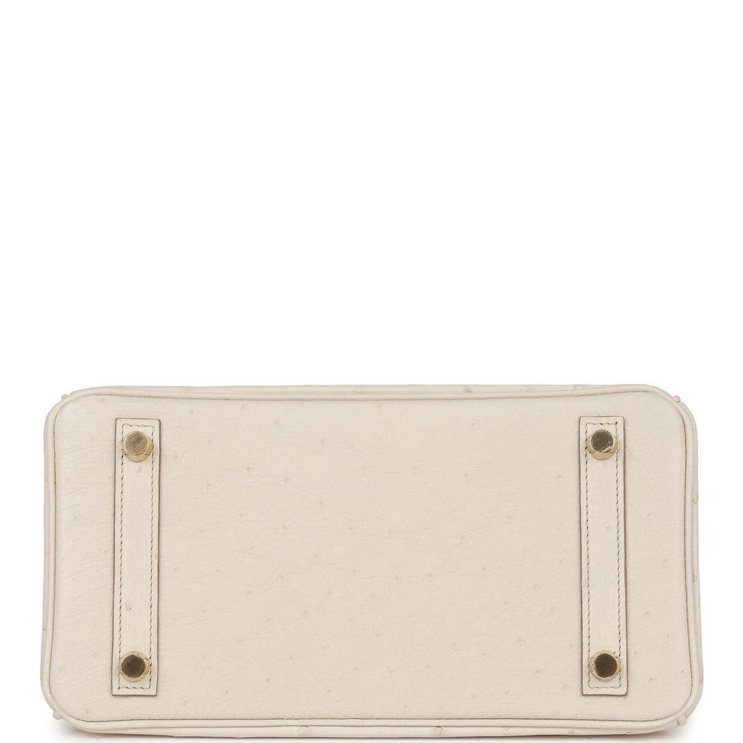 Hermes Birkin 25 Beton Ostrich Gold Hardware