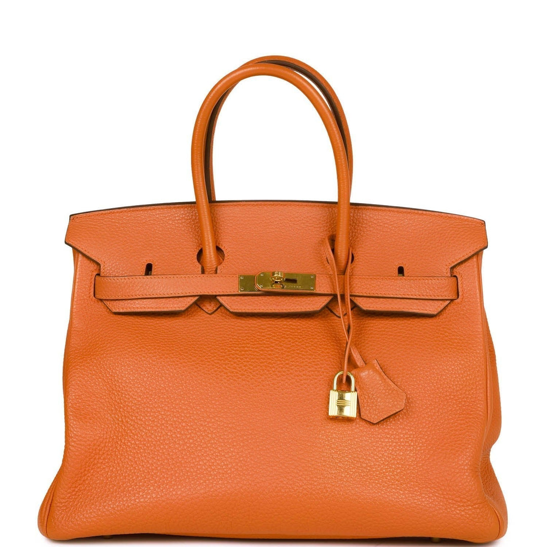 Top quality Hermes Birkin 35 Orange H Togo Gold Hardware