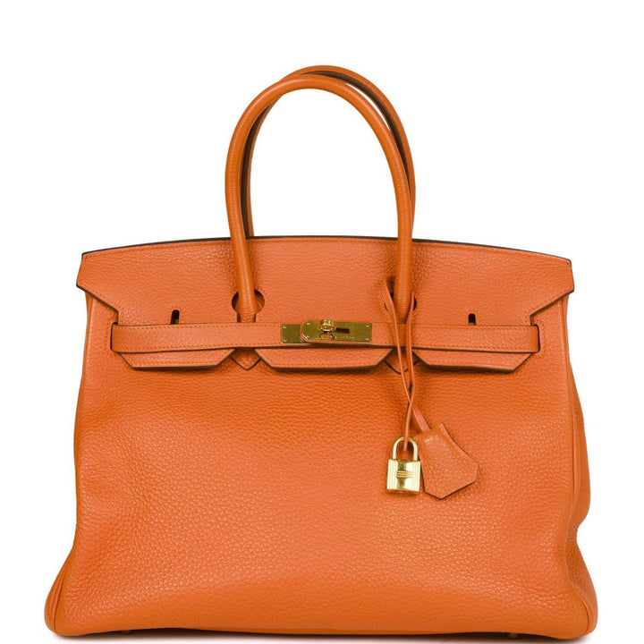 Top quality Hermes Birkin 35 Orange H Togo Gold Hardware