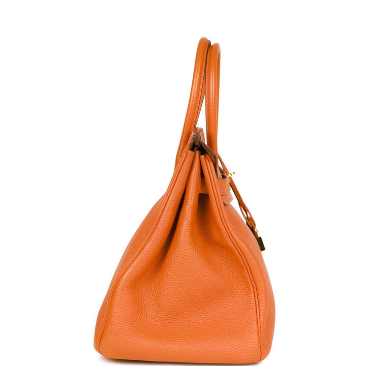 Top quality Hermes Birkin 35 Orange H Togo Gold Hardware