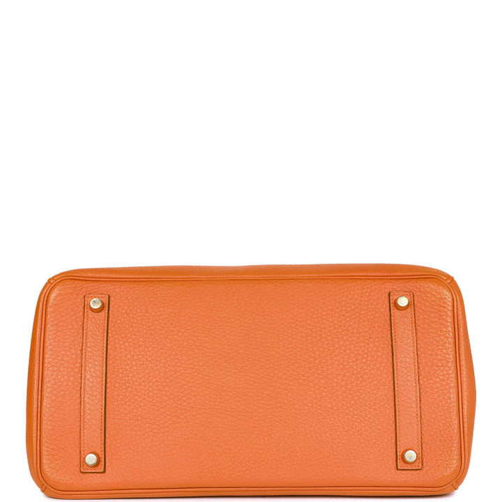Top quality Hermes Birkin 35 Orange H Togo Gold Hardware