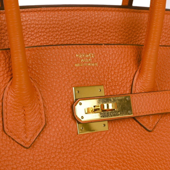 Top quality Hermes Birkin 35 Orange H Togo Gold Hardware