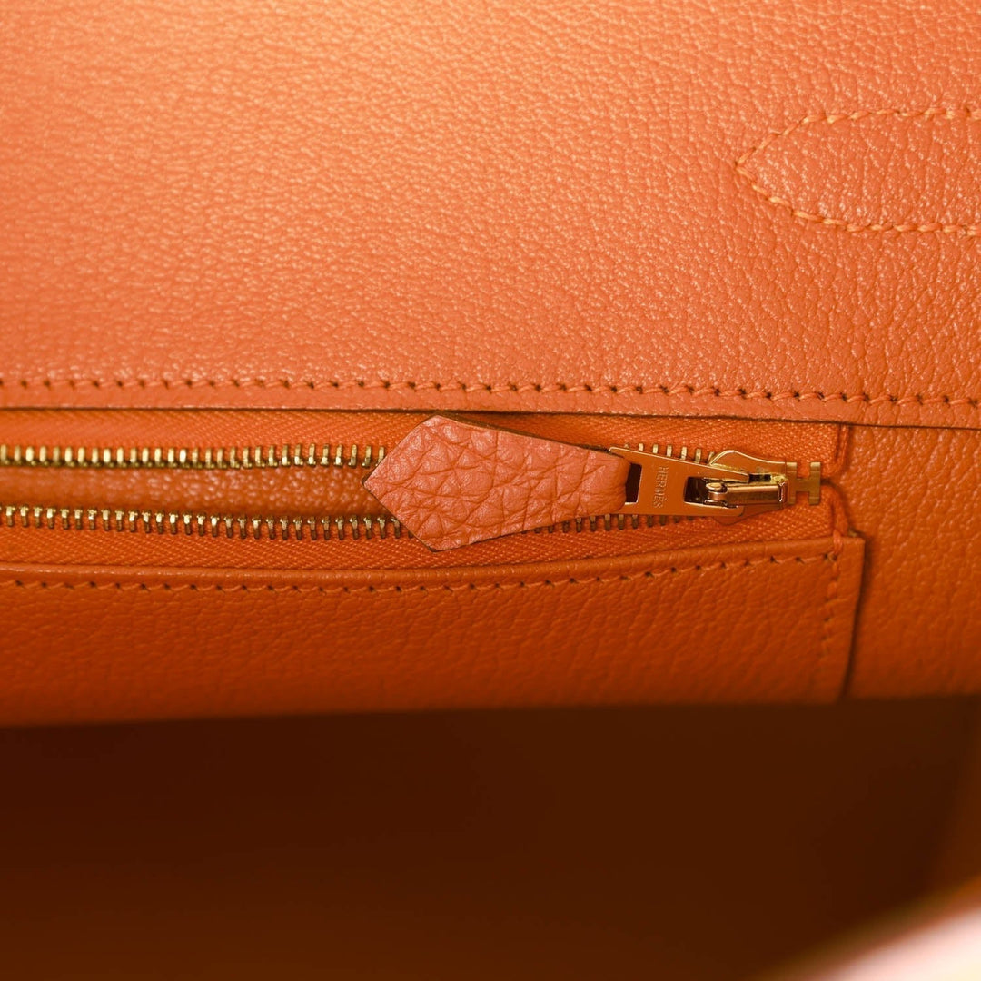 Top quality Hermes Birkin 35 Orange H Togo Gold Hardware